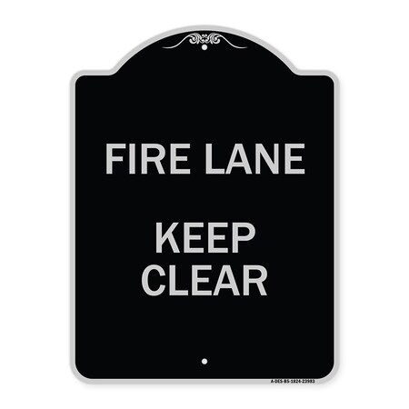 Signmission Fire Lane Keep Clear Heavy-Gauge Aluminum Architectural Sign, 24" x 18", BS-1824-23983 A-DES-BS-1824-23983